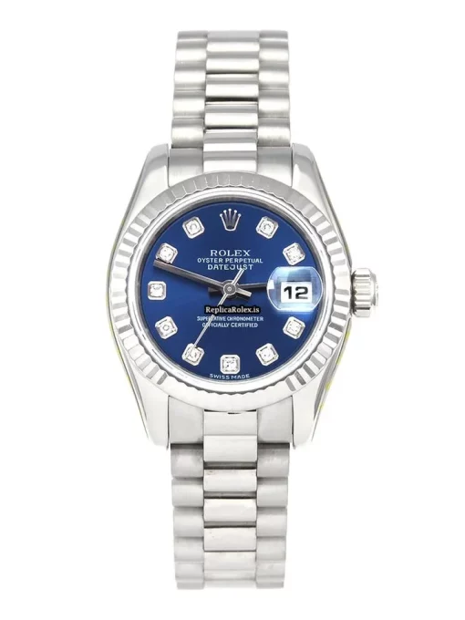 Design Replica Rolex Lady-datejust 179179 Caliber 2235 Automatic Movement 26mm White Gold Case Womens Watch