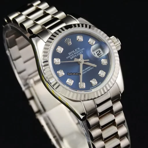 Design Replica Rolex Lady-datejust 179179 Caliber 2235 Automatic Movement 26mm White Gold Case Womens Watch - Image 13