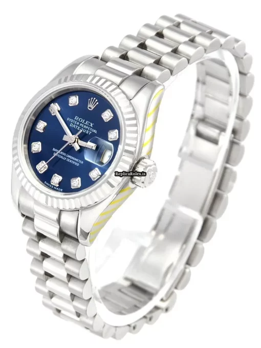 Design Replica Rolex Lady-datejust 179179 Caliber 2235 Automatic Movement 26mm White Gold Case Womens Watch - Image 2