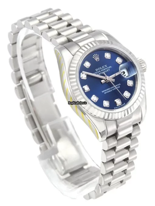 Design Replica Rolex Lady-datejust 179179 Caliber 2235 Automatic Movement 26mm White Gold Case Womens Watch - Image 3