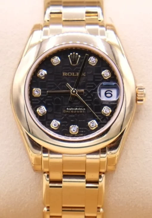 Fabulous Replica Rolex Pearlmaster 81208 Automatic Movement 34mm Yellow Gold Case Womens Watch