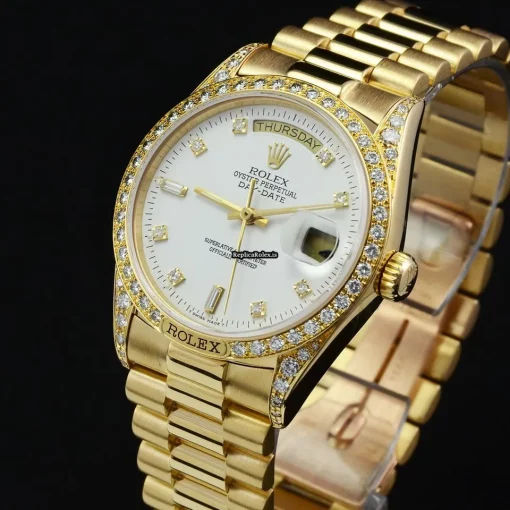 Superb Replica Rolex Day-date 18138 Caliber 3055 Automatic Movement 36mm Yellow Gold Case Mens/unisex Watch - Image 13
