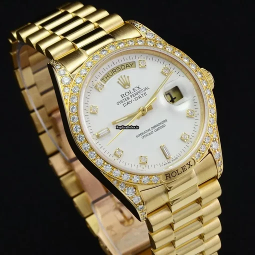 Superb Replica Rolex Day-date 18138 Caliber 3055 Automatic Movement 36mm Yellow Gold Case Mens/unisex Watch - Image 14