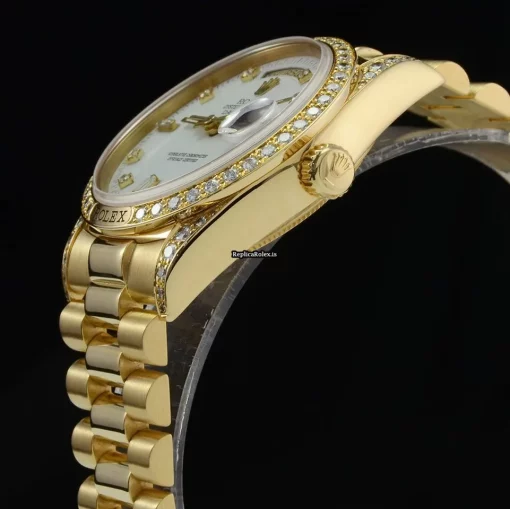 Superb Replica Rolex Day-date 18138 Caliber 3055 Automatic Movement 36mm Yellow Gold Case Mens/unisex Watch - Image 15