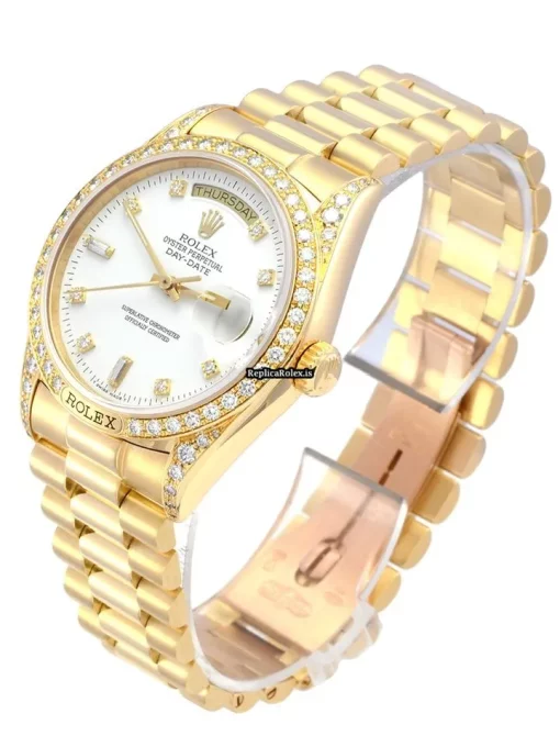 Superb Replica Rolex Day-date 18138 Caliber 3055 Automatic Movement 36mm Yellow Gold Case Mens/unisex Watch - Image 2
