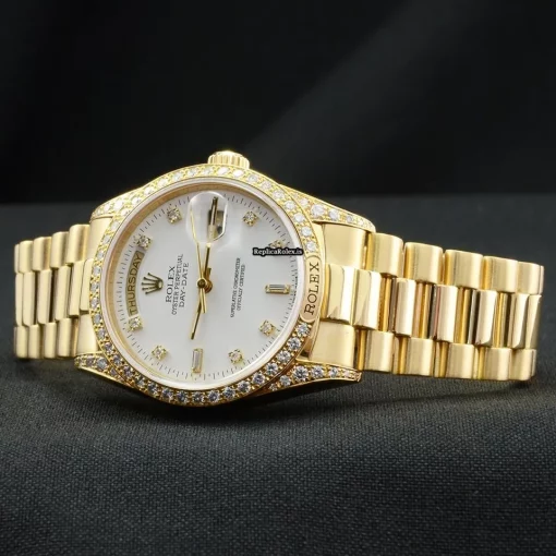 Superb Replica Rolex Day-date 18138 Caliber 3055 Automatic Movement 36mm Yellow Gold Case Mens/unisex Watch - Image 7