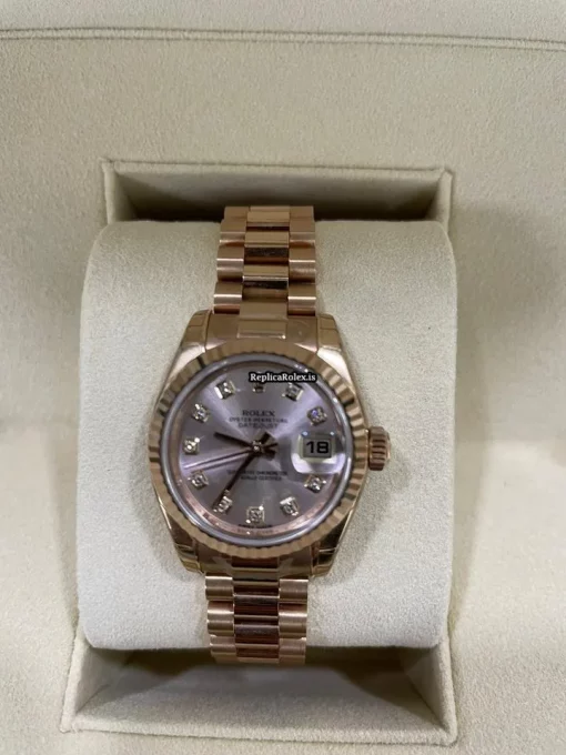 Wholesale Replica Rolex Lady-datejust 179175f Automatic Movement Rose Gold Case Womens Watch