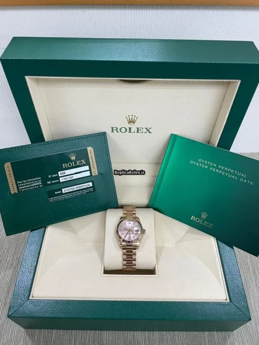 Wholesale Replica Rolex Lady-datejust 179175f Automatic Movement Rose Gold Case Womens Watch - Image 2