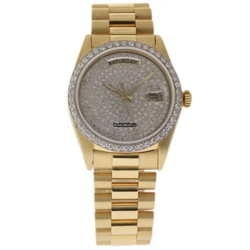 Reliable Replica Rolex Day-date 36 18038 Automatic Movement 36mm Yellow Gold Case Mens/unisex Watch - Image 2