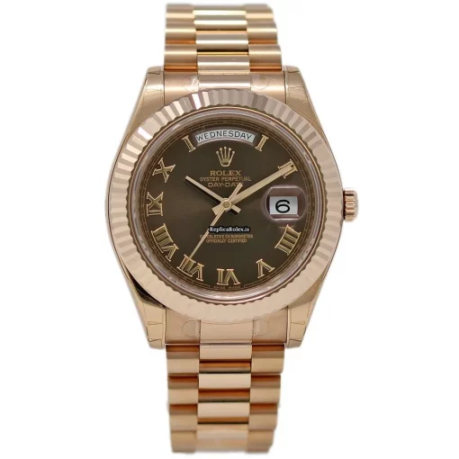 Fine Replica Rolex Day-date II 218235 Caliber 3156 Automatic Movement 41mm Rose Gold Case Mens/unisex Watch - Image 2