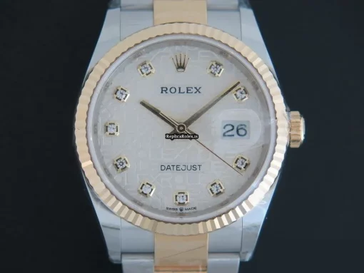 Pleasing Replica Rolex Datejust 126233 Automatic Movement 36mm Gold/steel Case Mens/unisex Watch - Image 2