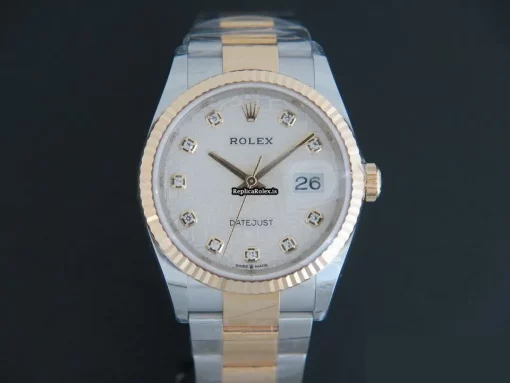 Pleasing Replica Rolex Datejust 126233 Automatic Movement 36mm Gold/steel Case Mens/unisex Watch - Image 3