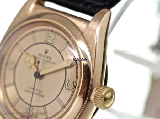 Excellent Clone Rolex Bubble Back 3372 Cosc Automatic Movement 31mm Rose Gold Case Mens/unisex Watch