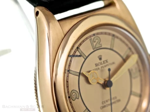Excellent Clone Rolex Bubble Back 3372 Cosc Automatic Movement 31mm Rose Gold Case Mens/unisex Watch - Image 4