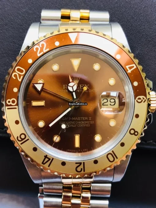 Fabulous Replica Rolex Gmt-master II 16713 Caliber 3185 Automatic Movement 40mm Gold/steel Case Mens/unisex Watch - Image 2