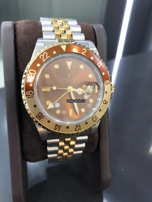 Fabulous Replica Rolex Gmt-master II 16713 Caliber 3185 Automatic Movement 40mm Gold/steel Case Mens/unisex Watch - Image 3