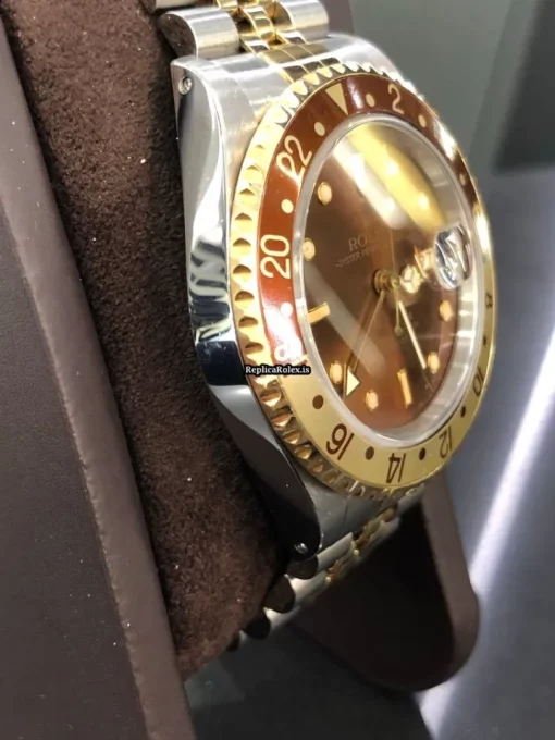 Fabulous Replica Rolex Gmt-master II 16713 Caliber 3185 Automatic Movement 40mm Gold/steel Case Mens/unisex Watch - Image 4