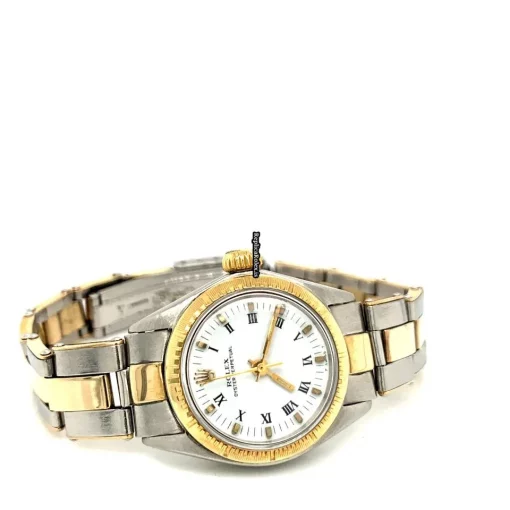 Superb Fake Rolex Oyster Perpetual 1966 Manual Winding Movement 24x27mm Gold/steel Case Womens Watch - Image 2