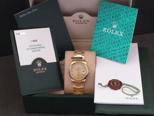 Top Fake Rolex Day-date 36 118208 Caliber 3155 Automatic Movement 36mm Yellow Gold Case Mens/unisex Watch - Image 5
