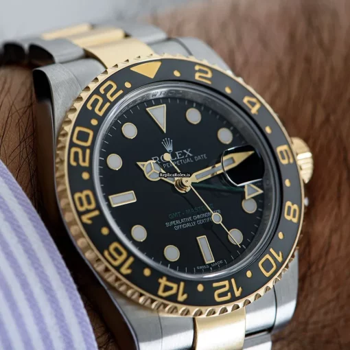High-end Replica Rolex Gmt-master II 116713ln Automatic Movement 40mm Gold/steel Case Mens/unisex Watch - Image 9