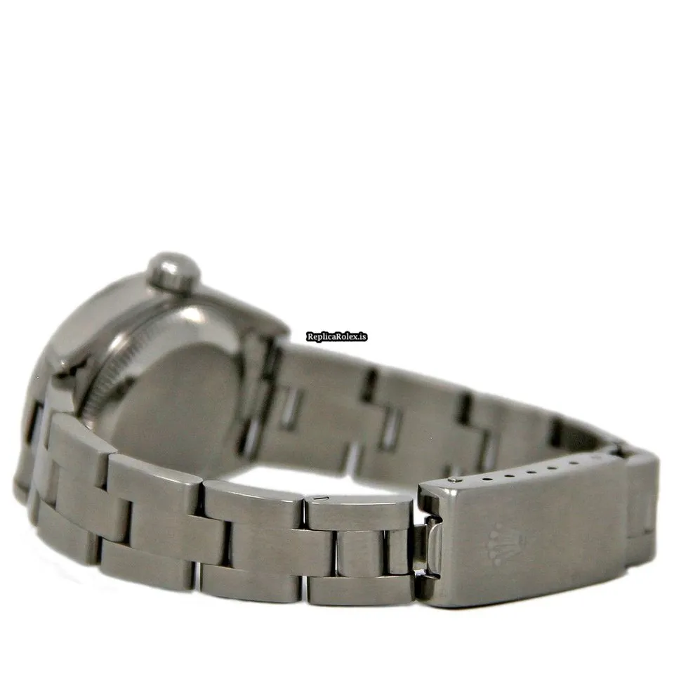 Pleasing Fake Rolex Oyster Perpetual Lady Date 69240 Automatic Movement 26mm Steel Case Womens Watch - Image 3