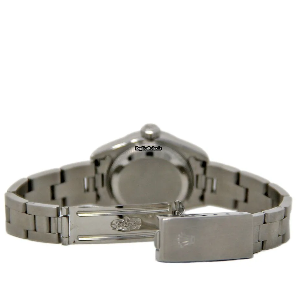 Pleasing Fake Rolex Oyster Perpetual Lady Date 69240 Automatic Movement 26mm Steel Case Womens Watch - Image 4