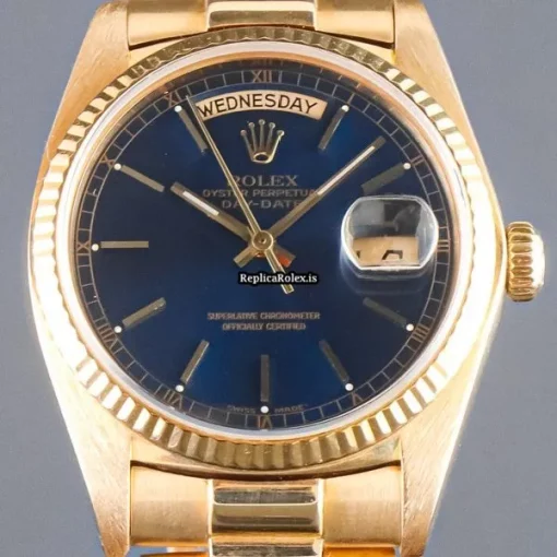 Perfect Replica Rolex Day-date 36 18038 Caliber 3055 Automatic Movement 36mm Yellow Gold Case Mens/unisex Watch