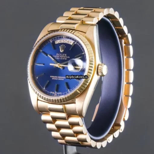 Perfect Replica Rolex Day-date 36 18038 Caliber 3055 Automatic Movement 36mm Yellow Gold Case Mens/unisex Watch - Image 3