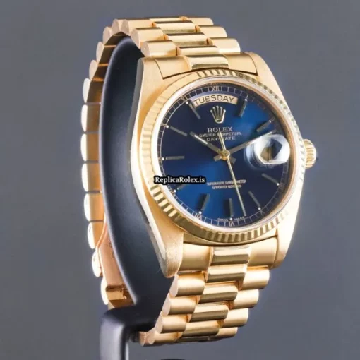 Perfect Replica Rolex Day-date 36 18038 Caliber 3055 Automatic Movement 36mm Yellow Gold Case Mens/unisex Watch - Image 4