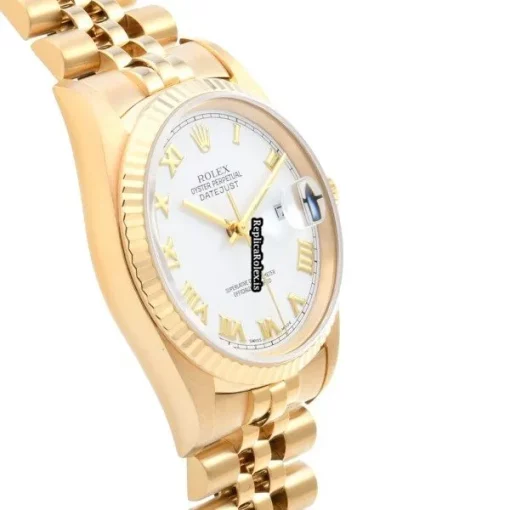 Offering Replica Rolex Datejust 16238 Caliber 3135 Automatic Movement 36mm Yellow Gold Case Watch - Image 3