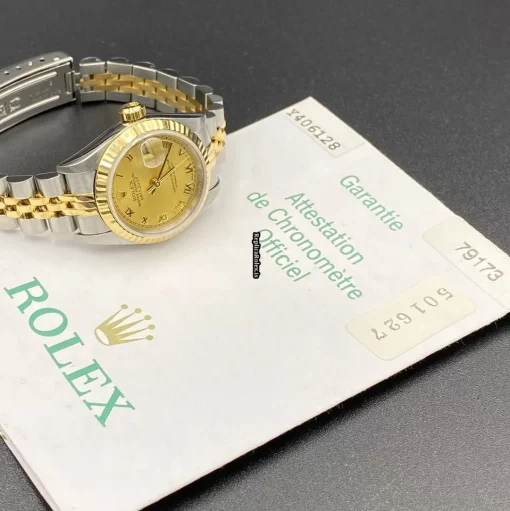 Awesome Replica Rolex Lady-datejust 79173 Caliber 2235 Automatic Movement 26mm Gold/steel Case Womens Watch - Image 3