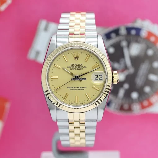Amazing Fake Rolex Lady-datejust 68273 Caliber 2135 Automatic Movement 31mm Gold/steel Case Womens Watch - Image 3