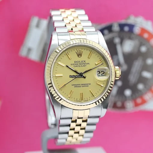 Amazing Fake Rolex Lady-datejust 68273 Caliber 2135 Automatic Movement 31mm Gold/steel Case Womens Watch - Image 6