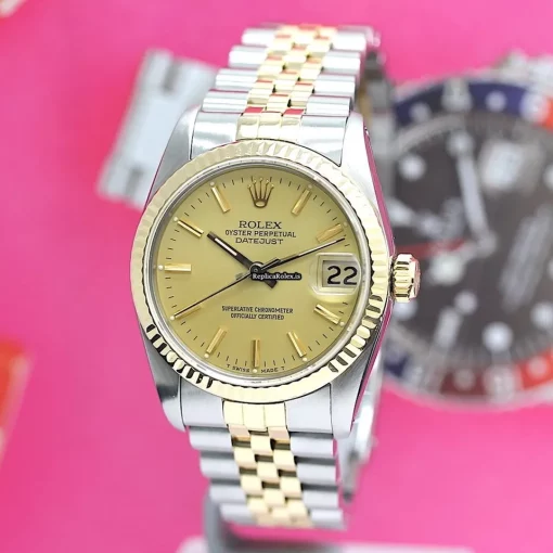 Amazing Fake Rolex Lady-datejust 68273 Caliber 2135 Automatic Movement 31mm Gold/steel Case Womens Watch - Image 7