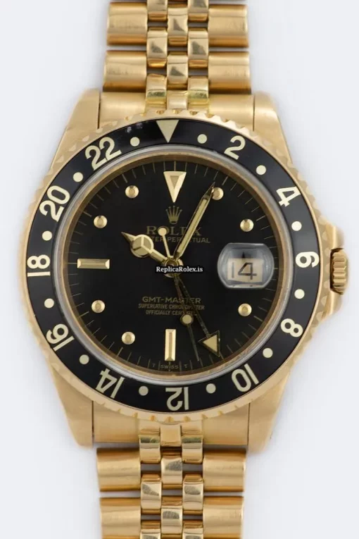 Excellent Replica Rolex Gmt-master 16758 Caliber 3075 Automatic Movement 40mm Yellow Gold Case Mens/unisex Watch