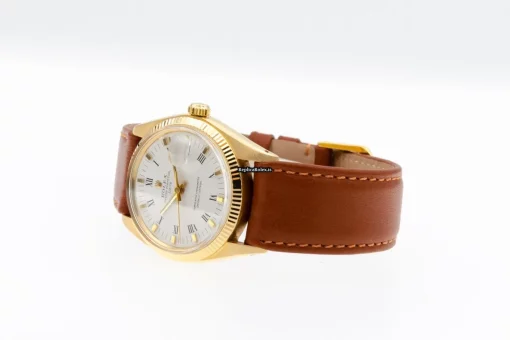 Exquisite Fake Rolex Oyster Perpetual Date 1500 Caliber 1570 Automatic Movement 34mm Yellow Gold Case Mens/unisex Watch - Image 5