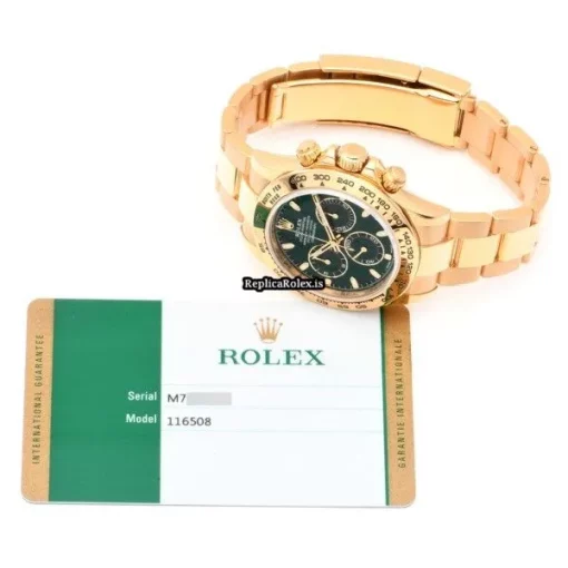 Incredible Fake Rolex Daytona 116508 Caliber 4130 Automatic Movement 40mm Yellow Gold Case Watch - Image 5