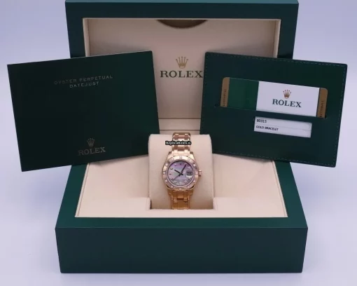 Luxury Copies Rolex Lady-datejust Pearlmaster 80315 Caliber 2235 Automatic Movement 29mm Rose Gold Case Womens Watch - Image 2