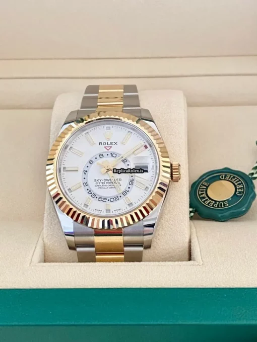 Remarkable Copies Rolex Sky-dweller 326933 Caliber 9001 Automatic Movement 42mm Gold/steel Case Mens/unisex Watch - Image 2