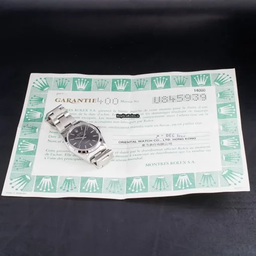 Exquisite Fakes Rolex Air King Precision 14000 Caliber 3000 Automatic Movement 34mm Steel Case Mens/unisex Watch - Image 8