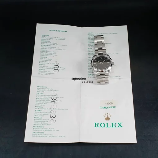Exquisite Fakes Rolex Air King Precision 14000 Caliber 3000 Automatic Movement 34mm Steel Case Mens/unisex Watch - Image 9