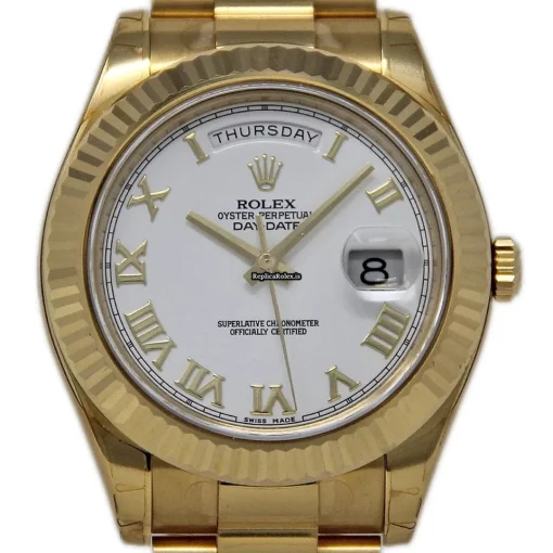 Offering Fake Rolex Day-date II 218238 Caliber 3156 Automatic Movement 41mm Yellow Gold Case Mens/unisex Watch