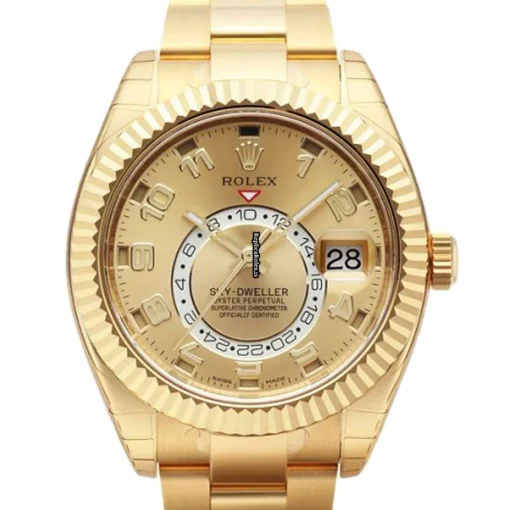 Suitable Fake Rolex Sky-dweller 326938 Caliber 9001 Automatic Movement 42mm Yellow Gold Case Mens/unisex Watch