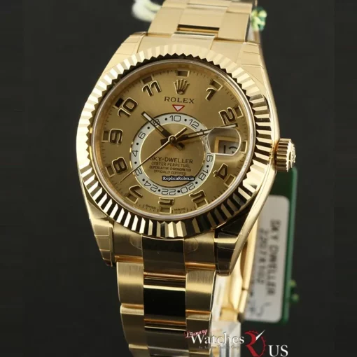 Suitable Fake Rolex Sky-dweller 326938 Caliber 9001 Automatic Movement 42mm Yellow Gold Case Mens/unisex Watch - Image 2