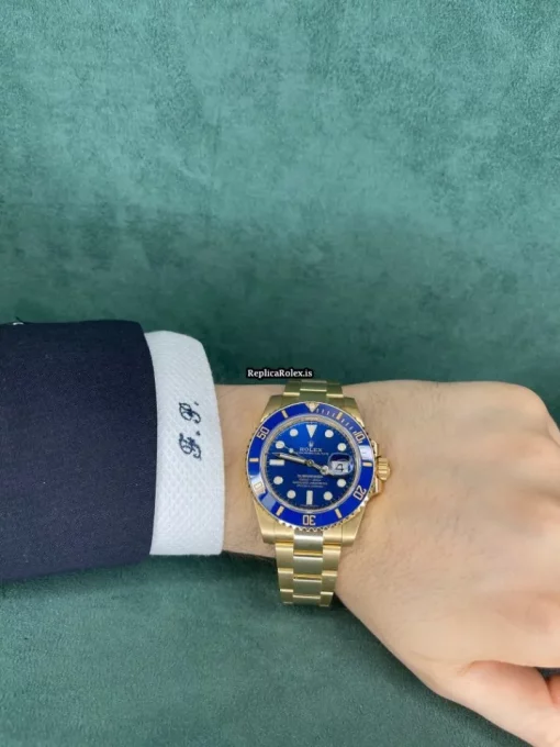 High Quality Fake Rolex Submariner Date 116618lb Caliber 3135 Automatic Movement 40mm Yellow Gold Case Mens/unisex Watch - Image 10