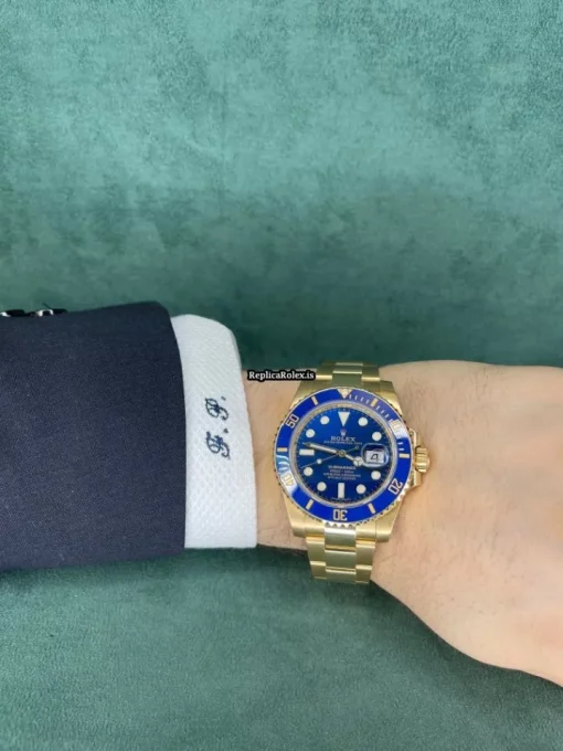 High Quality Fake Rolex Submariner Date 116618lb Caliber 3135 Automatic Movement 40mm Yellow Gold Case Mens/unisex Watch - Image 7
