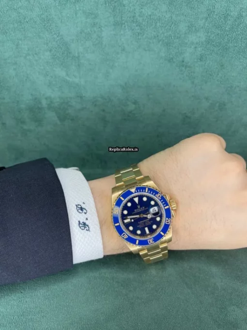 High Quality Fake Rolex Submariner Date 116618lb Caliber 3135 Automatic Movement 40mm Yellow Gold Case Mens/unisex Watch - Image 8