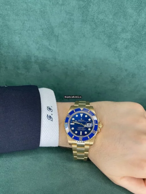High Quality Fake Rolex Submariner Date 116618lb Caliber 3135 Automatic Movement 40mm Yellow Gold Case Mens/unisex Watch - Image 9