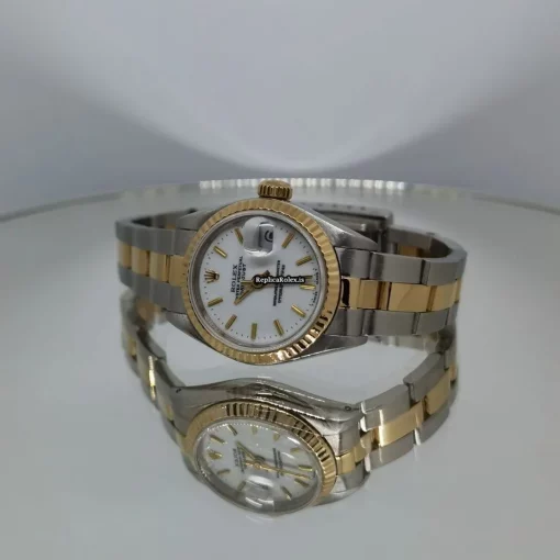Mind-boggling Replica Rolex Lady-datejust 69173 Caliber 2135 Automatic Movement 26mm Gold/steel Case Womens Watch - Image 11