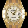 1:1 Imitation Rolex Lady-datejust Pearlmaster Caliber 2135 Automatic Movement 29mm Yellow Gold Case Womens Watch